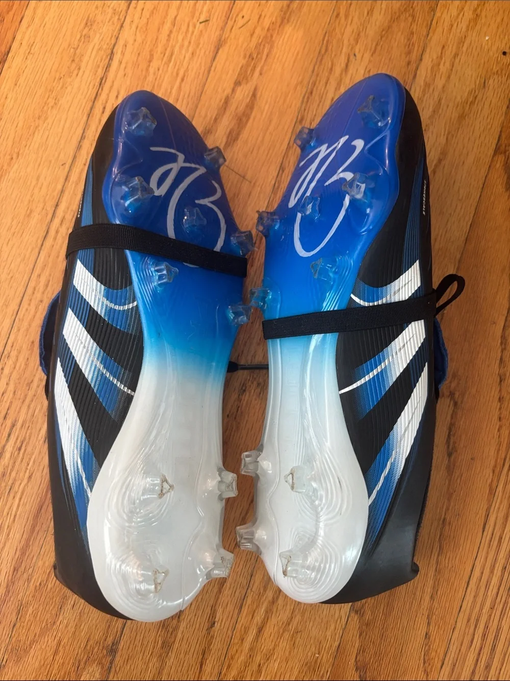adidas Predator kids Athletic Soccer Shoes - Black & Blue